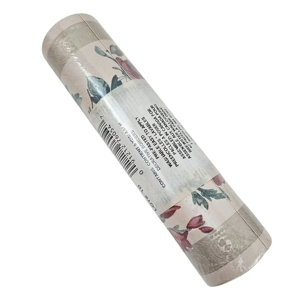 Brewster Wallpaper Border Lot 2 Rolls 5 Yds Each Pink Blue Green Floral Prepaste